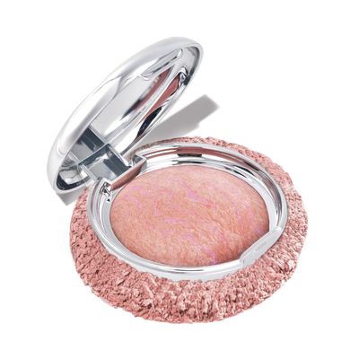 POPCODE Baked Blush Marbleized Powder Blush for Cheeks, Creamy Lightweight Natural Finish, Infused with Vitamin E, Vegan &amp; Cruelty Free, Talc Free - #002 CREAM ROSES