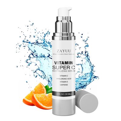 Super Vitamin C Face Serum for Mature Skin: All-In-One Hydrating Anti-Aging Formula with Vitamin C, Hyaluronic Acid, Vitamin E, and Peptides - Face Lift Serum for Wrinkles, Dark Spots - 1 fl. oz.