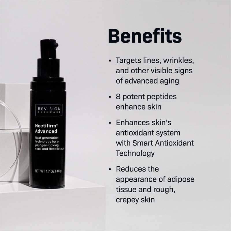 Revision Skincare Nectifirm Advanced, Anti Aging Neck Firming Cream with Peptides for Fine Lines, Wrinkles and Crepey Skin, 1.7 oz