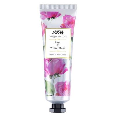 Nykaa Naturals Hand and Nail Cream - Deeply Hydrates - Non-Greasy, Enriching for Hands - Woody Sensual Scent - Rose and White Musk - 1 oz
