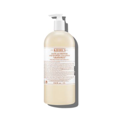 Kiehl&#39;s Grapefruit Liquid Body Cleanser, Gentle + Refreshing Foaming Body Wash, Aromatic Bath + Shower Experience, Maintains Moisture, Smooths Skin, Conditions, and Hydrates - 33.8 fl oz /1 Liter Pump