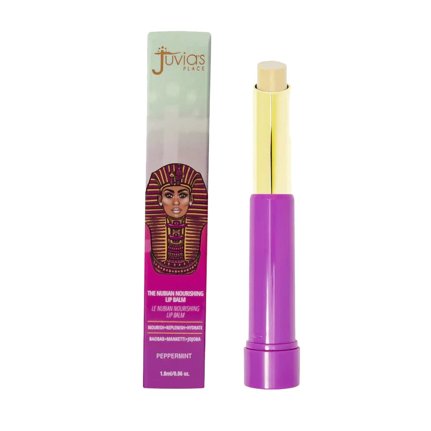 Juvia's Place The Nubian Nourishing Lip Balm - Peppermint, Hydrating Vegan Lip Care with Mango and Shea Butter, 0.6 oz