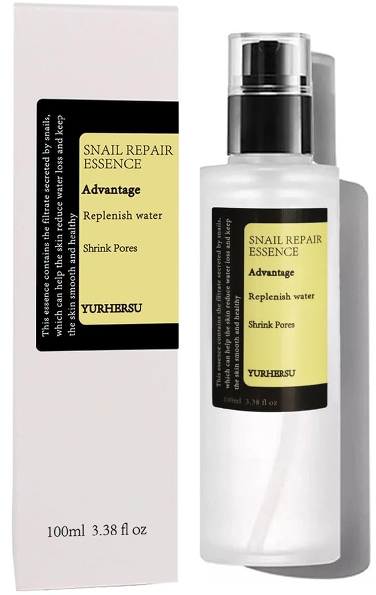 Snail Mucin Power Repairing Essence, with 96.3% Snail Secretion Filtrate, Replenish Water Shrink Pores, Hydrating Serum for Face Wrinkles &amp; Fine Lines &amp; Dull Skin; 100ml, 3.38 fl.oz;