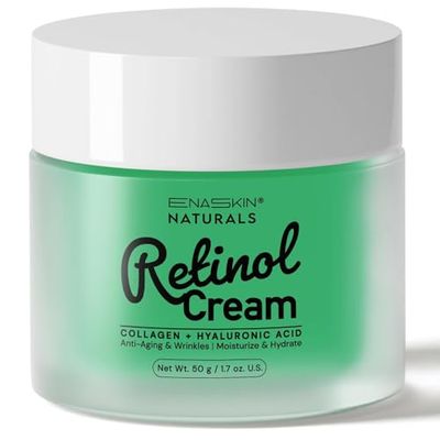 Retinol Cream for Face with Hyaluronic Acid &amp; Collagen - Anti-Aging Daily Moisturizer for Wrinkles, Dry Skin &amp; Neck Firming, Day &amp; Night Cream for Men &amp; Women