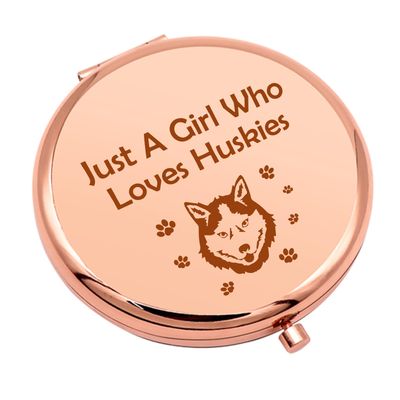 Husky Lovers Gifts Compact Makeup Mirror Dog Lover Gift Husky Gifts for Husky Lovers Folding Mini Pocket Mirror Husky Owner Gift Animal Lover Gift for Husky Mom Birthday