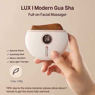 VRAIKO LUX1 Gua Sha Facial Tools, Face Sculpting Tool, Electric Face Massager with 3-Level Heat &amp; Vibration &amp; 1000mAh Battery, Anti-Aging, Neck &amp; Face Lift, Wrinkle and Puffiness Reduction