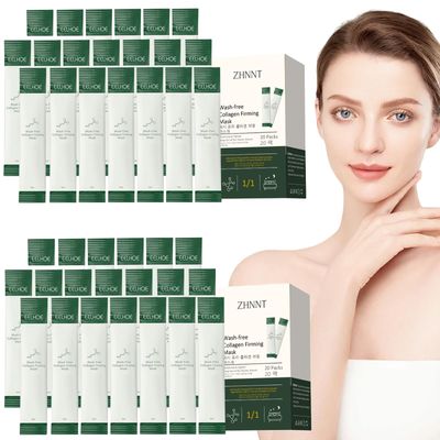 zhnnt 40 Pack Collagen Firming Face MaskWash-Free Firming Anti-Ageing Moisturising Face Mask,Smooth &amp; Tight Skin,Facial Masks For Both Men And Women Of All Skin Types