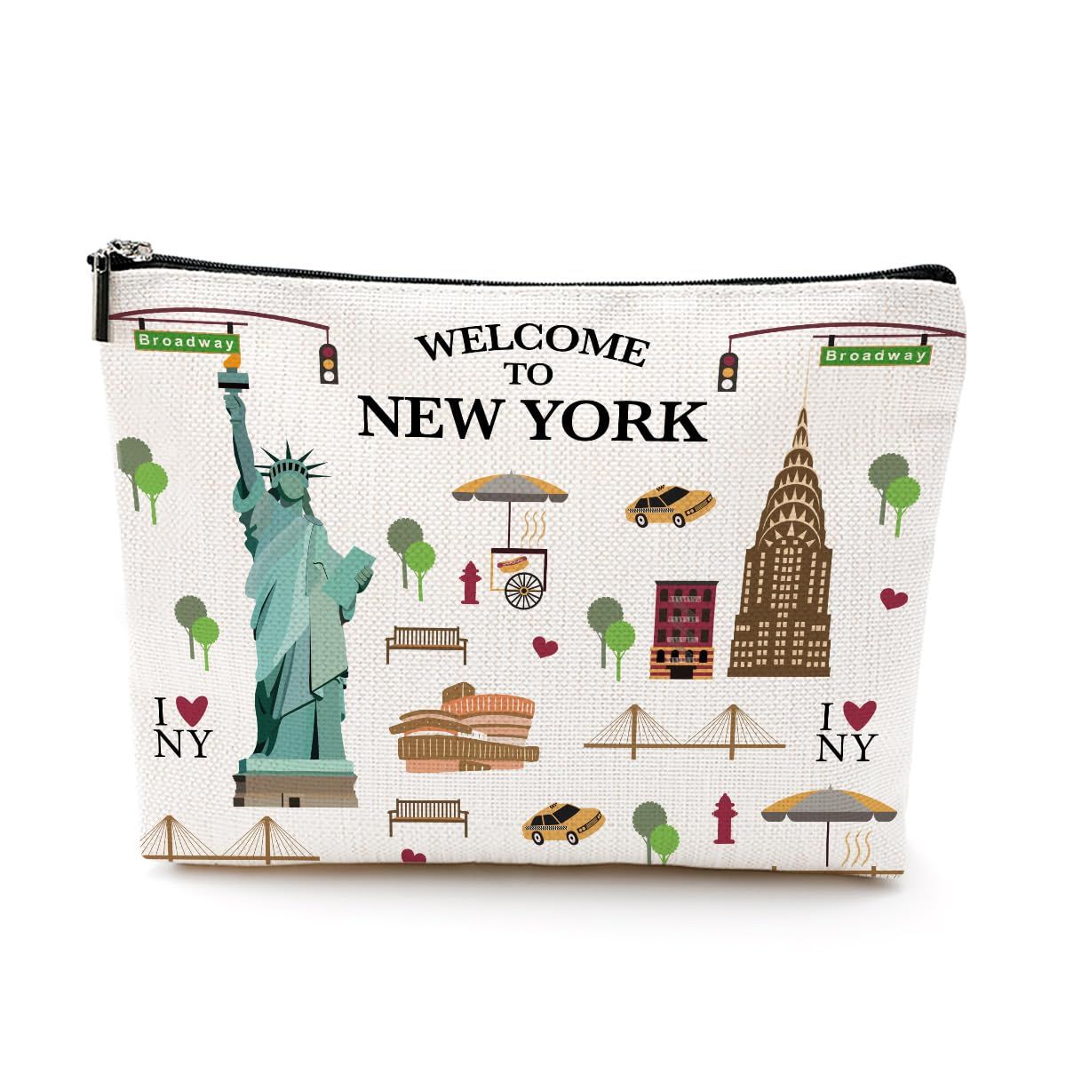 New York Gifts New York Makeup Bag Cosmetic Bag New York Souvenirs Funny New York Travel Gifts Birthday Bachelorette Party Friendship Gifts for New York Lovers Women Girl Friend Bride Sister Christmas