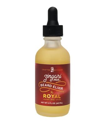 Zingari Man The Royal Beard Elixir - Conditioning, Softening and Rejuvenating Grooming Product - Natural Fruit Oils Tame Beards and Moustaches and Nourish Facial Skin, 2 fl oz