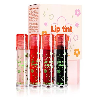 Tiejdhr 4PCS Rolling Ball Lip Oil Set, Long Lasting Hydrating &amp; Moisturizing Lip Gloss Set for Kids Lip care, Transparent Lip Gloss for Dry and Chapped Lips (Set B, 0.16 Oz/Pcs)