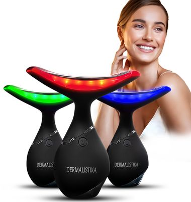 Red Light Skin Rejuvenation Beauty Device for Face and Neck, Triple Action Portable Facial Massager. LED, Thermal, and Vibration for a Radiant Appearance