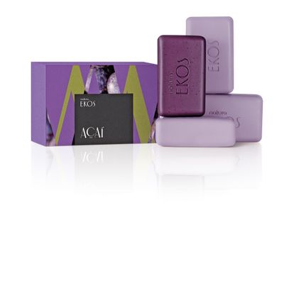 natura - Ekos Aa Creamy &amp; Exfoliating Bar Soap Set (4 Pack) - 1 Exfoliating Bar, 3 Creamy Bars - Pure Plant Based Oils - Vegan Skin Care - Brazilian Beauty Secrets - Self Care - 3.5oz (100g)