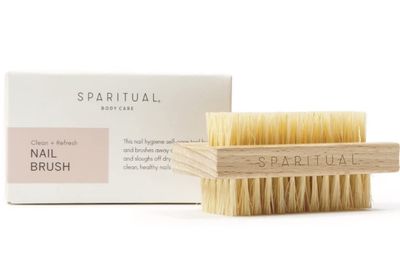 SPARITUAL Toe &amp; Finger Nail Brush | Made with Sisal Hemp Bristles and FSC Certified Beechwood for Cleaning fingernails and toenails | Double sided nail scrubber with two specific bristle lengths