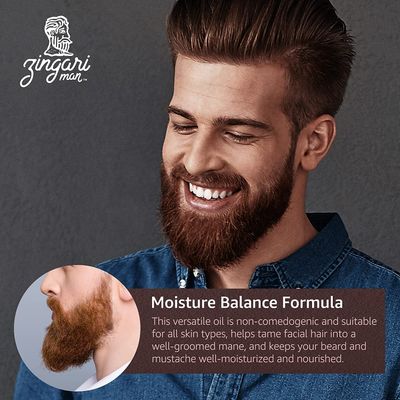 Zingari Man The Royal Beard Elixir - Conditioning, Softening and Rejuvenating Grooming Product - Natural Fruit Oils Tame Beards and Moustaches and Nourish Facial Skin, 2 fl oz