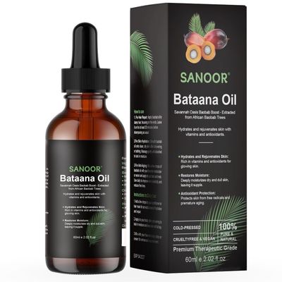 SANOOR African Batana Oil - 100% Pure &amp; Cold-Pressed - Organic Savannah Oasis Formula for Hair Care, Skin Care &amp; Massage - Nutrient-Infused Hair Butter - 2.02oz (60ml)