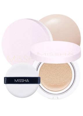 MISSHA Magic Cushion Foundation No.21 (2 Pack) Light Beige for Bright Skin - Flawless Coverage,Dewy Finish,Easy Application for All Skin Types