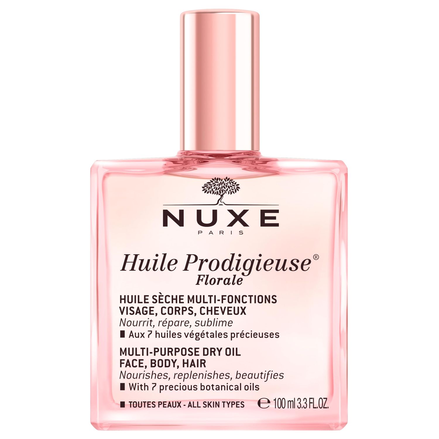 NUXE Huile Prodigieuse Floral - Organic All-in-One Oil for Body, Face &amp; Hair. Radiant Looking Glow and Skin Hydration