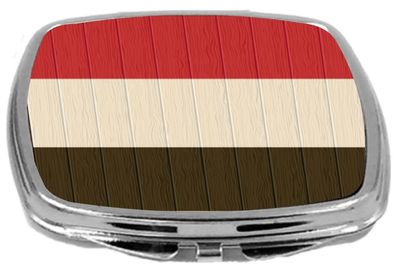 Rikki Knight Compact Mirror on Distressed Wood Design, Yemen Flag, 3 Ounce