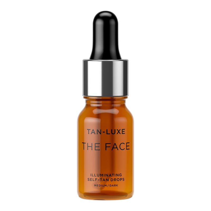 Tan Luxe THE FACE Self Tan Drops, Medium/Dark (10 ml) Add Tanning Drops to Skin Care for Custom Face Tan, Cruelty Free &amp; Vegan