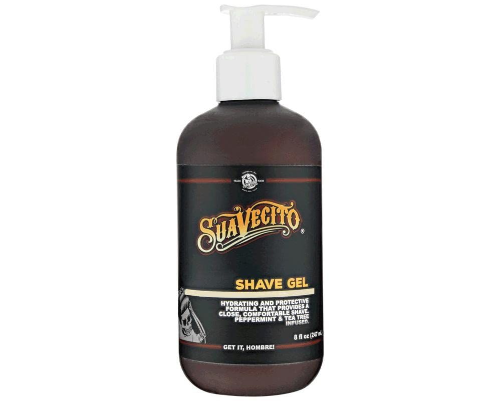 Suavecito Shave Gel 8 oz. Pump Bottle Hydrating &amp; Skin Protective Formula Men&#39;s Grooming