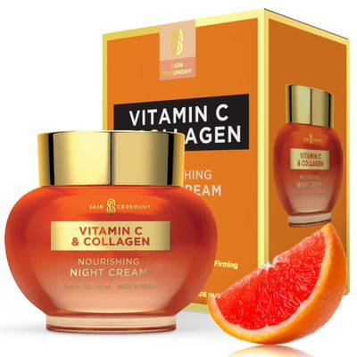 Skin Ceremony Vitamin C &amp; Collagen Face Moisturizer - Anti-Aging, Skin Tightening, Reduces Wrinkles - Dermatologist Tested, Cruelty-Free Korean Skin Care for All Skin Types - 1.69 Fl. Oz