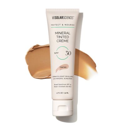 MDSolarSciences Mineral Tinted Crme Face Sunscreen SPF 30 - Water-Resistant, Broad Spectrum UV Protection - Blendable Micronized Zinc Oxide Cream - Smooth, Natural Matte Finish, 1.7 Fl Oz
