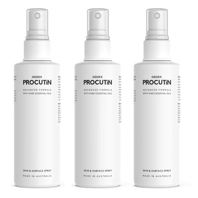 Procutin by Ozidex - Rosacea | Dermatitis | Acne | Solution to Demodex | Natural Herbal Formula | PACK OF 3