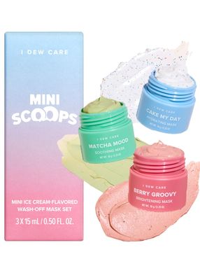 I DEW CARE Korean Wash Off Face Mask Gift Set - Mini Scoops | With Hyaluronic Acid, Self Skin Care | Facial Treatment, Vegan, Cruelty-Free, Paraben-Free, Valentine Day Gifts (3 Flavors)