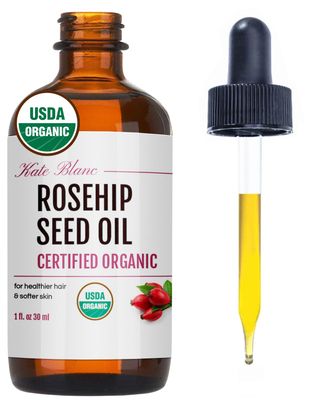 Kate Blanc Cosmetics Rosehip Oil for Face &amp; Skin (1oz, Organic, Pure, Cold Pressed) Rosehip Seed Face Oil for Facial &amp; Gua Sha Massage