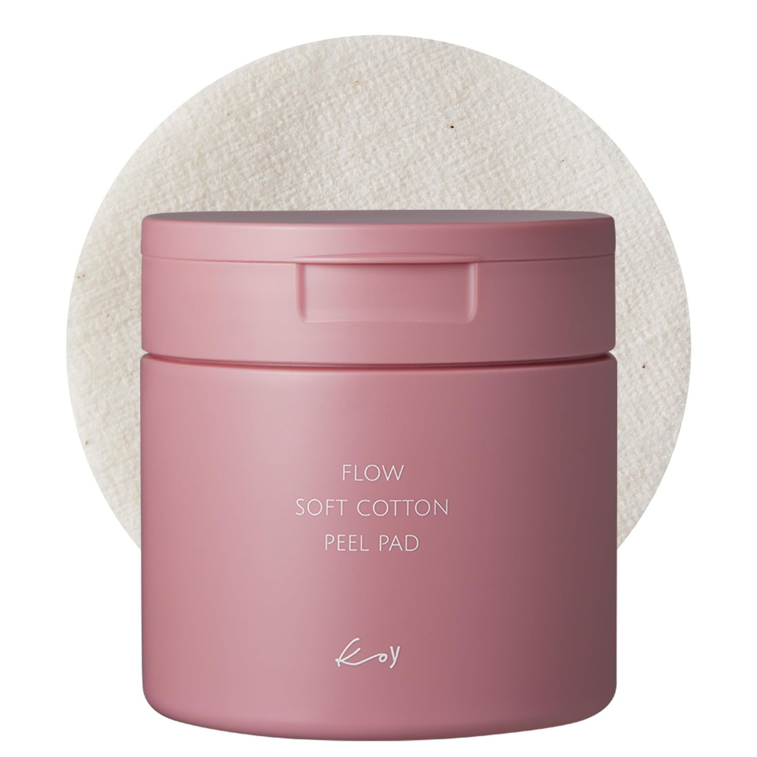 KOY Flow Soft Cotton Peel Pad - 100% Vegan Cotton Fabric Toner Pads for Pore Exfoliation and Hydration - Skin Soothing Booster -Built in Grip for Convenient Application - Korean Skin Care