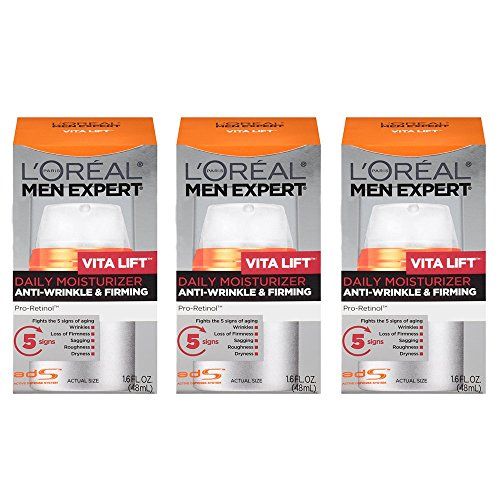 L&#39;Oreal Paris Skin Care Men Expert Vita Lift Anti-Wrinkle and Firming Daily Moisture, 3 Count