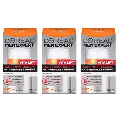 L&#39;Oreal Paris Skin Care Men Expert Vita Lift Anti-Wrinkle and Firming Daily Moisture, 3 Count