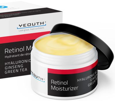 YEOUTH Retinol Cream for Face with Hyaluronic Acid, Retinol Moisturizer for Face, Retinol Face Cream for a Smoother Appearance, Night Cream 4oz