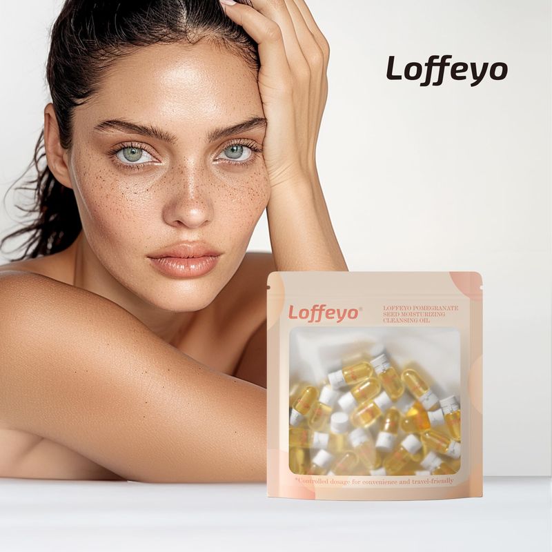 Loffeyo Pomegranate Seed Moisturizing Cleansing Oil Makeup Remover, 20 Individually Packaged Units, Travel Essential &amp; Controlled Dosage