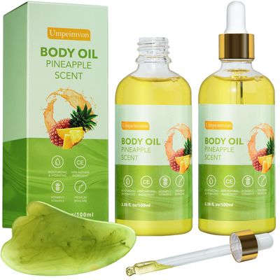 Umpeimvon 2 Pack Body Oil after Shower Scented Body Oil for Women, Body Oils for Women Dry Skin, Body Juice Pineapple Body Oil Hydrating Body Oil