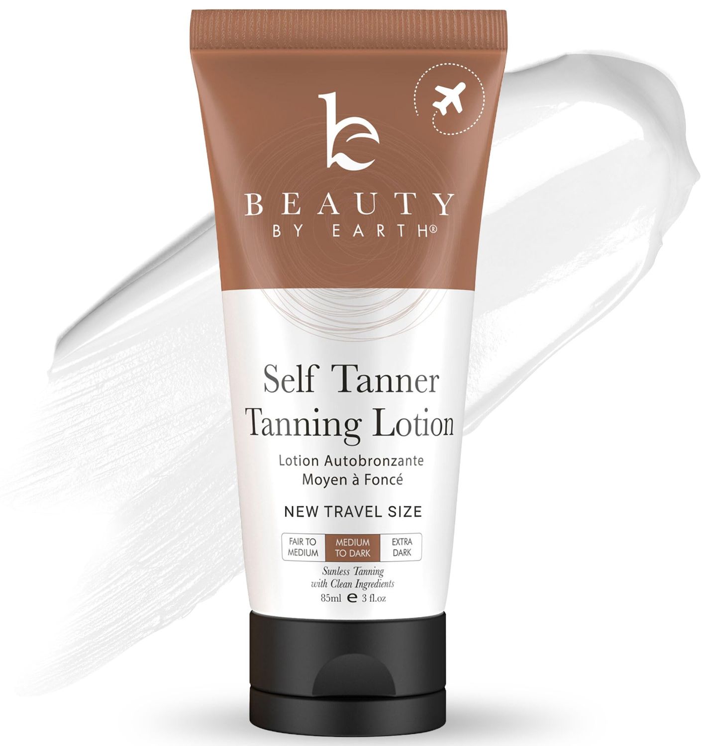 Tanning Lotion Self Tanner - With Natural &amp; Organic Ingredients, Travel Size Self Tanning Lotion, Non Toxic Gradual Tanning Lotion, Sunless Tanning Lotion for Fake Tan for Women &amp; Men, Medium to Dark