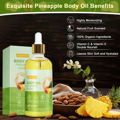 Umpeimvon 2 Pack Body Oil after Shower Scented Body Oil for Women, Body Oils for Women Dry Skin, Body Juice Pineapple Body Oil Hydrating Body Oil