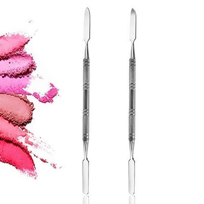 Lovinee 2Pcs Professional Stainless Steel Cosmetic Makeup Spatula, Mixing Spatula, Stirring Rod Tool