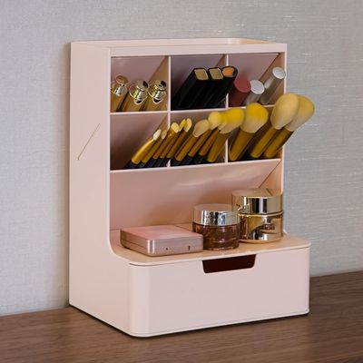 Tidyladyo Makeup organizer with Drawer-Makeup Brush organizer, Cosmetics Storage for skincare,Vanity,Makeup.Great for Dresser,Bathroom (pink)