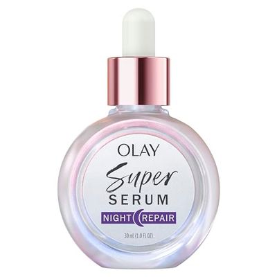 Olay Super Serum for Night Repair 1.0 oz, 5-in-1 Lightweight Skin Cell Renewing Face Serum, Wrinkle Correcting Treatment with Salicylic Acid &amp; Niacinamide