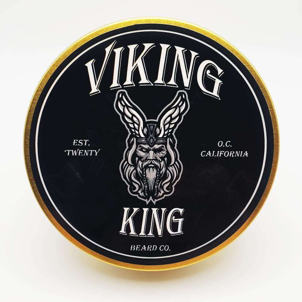 VIKING KING BEARD CO. Beard Balm- Gold (Spiced Vanilla Tobacco)- All Natural Beard Softener and Beard Conditioner - Beard Butter for Men Strong Hold, Beard Wax, Beard Care.