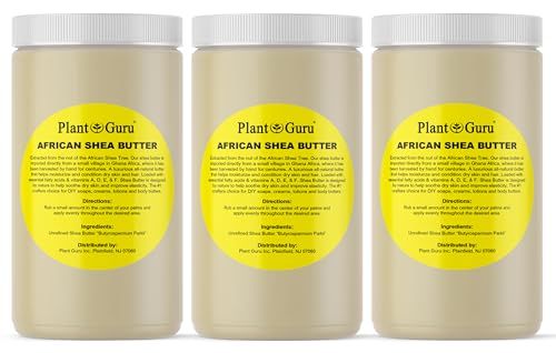 Raw African Shea Butter 32 oz (3 Pack) Bulk 100% Pure Natural Unrefined IVORY - Ideal Moisturizer For Dry Skin, Body, Face And Hair Growth. Great For DIY Soap and Lip balm Making.