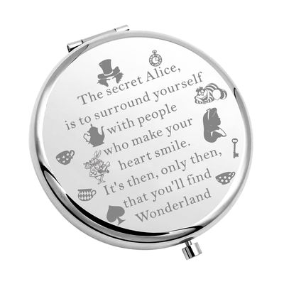 MAOFAED Wonderland Compact Mirror Wonderland Gift Cartoon Lover Gift Makeup Mirror for Friends Purse Mirror (to Surround Yourself)