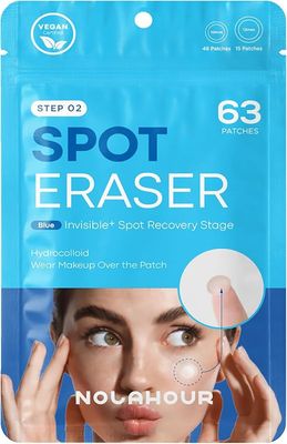 NOLAHOUR Hydrocolloid Patch STEP2 | Invisible and Ultra-Thin Hydrocolloid Bandages | Vegan Hydrocolloid Patch for Pimple-Prone Skin | Korean Skin Care Face Pimple Patches (Pack of 1, 63 Patches)