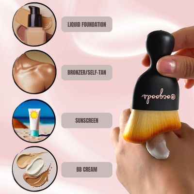 Skincare Angled Makeup Brush Applicator for Liquid Foundation Sunscreen BB Cream Bronzer Self-Tan and Tinted Moisturizer