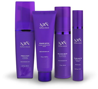 NxN Oil Control System - Set with Kaolin Clay Face Mask, Mattifying Primer, Cleansing Face Wash, &amp; Daily Moisturizer - Oily Skin Sebum Control Kit for Men &amp; Women