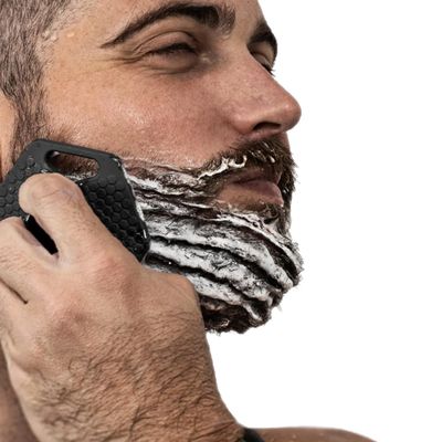 The Beard Mate Silicone Beard Scrubber Exfoliator & Brush, Scalp Exfoliator Tool with Flexible & Soft Bristles Shower Brush. Designed for Deep Cleansing, Eliminating Beardruff & Dandruff.