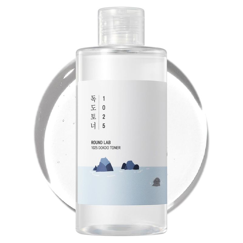 ROUND LAB 1025 Dokdo Toner 6.76 Fl Oz, Oil Control and Reduces Excess Sebum, Gentle Exfoliating Facial Toner, Deep Sea Water for Moisturization, Soft Finish Without Stickiness, Korean Skin Care