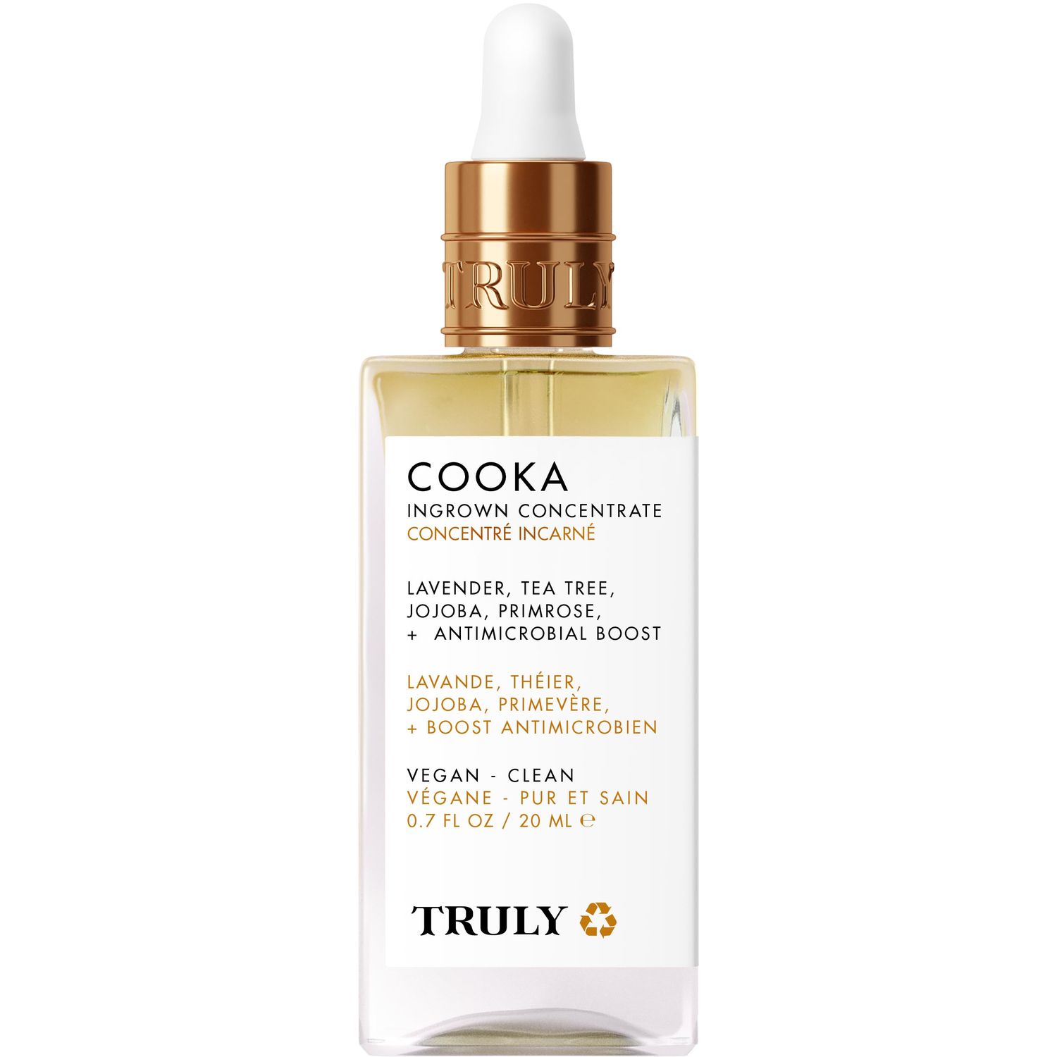 Truly Beauty Cooka Concentrate Ingrown Serum - Ingrown Hair Treatment for Bikini Area - Smoothing and Soothing After Shave Formula - Heals Razor Burn, Nicks, and Ingrowns - 0.7 OZ