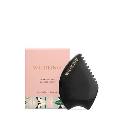 WILDLING Empress Stone Gua Sha Facial Stone I Facial Massage Stone to Lift, Plump, Tone + Sculpt I Patented Design Crafted with 100% Authentic Bian Stone